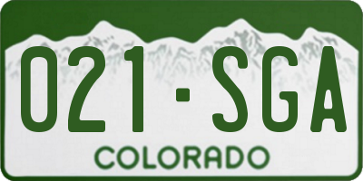 CO license plate 021SGA