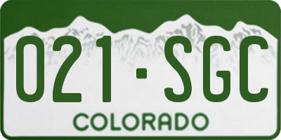 CO license plate 021SGC