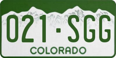 CO license plate 021SGG
