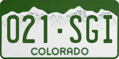 CO license plate 021SGI