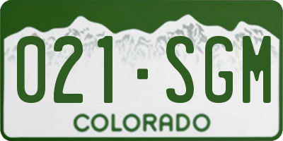 CO license plate 021SGM