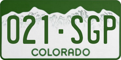 CO license plate 021SGP