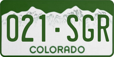 CO license plate 021SGR