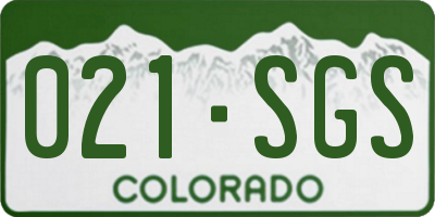 CO license plate 021SGS