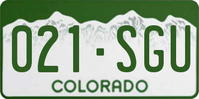 CO license plate 021SGU