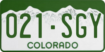 CO license plate 021SGY