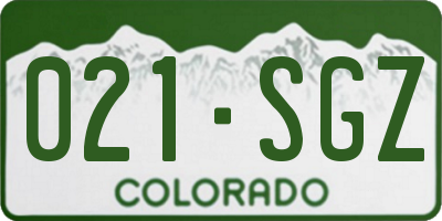 CO license plate 021SGZ
