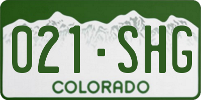 CO license plate 021SHG