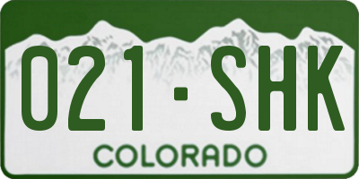 CO license plate 021SHK