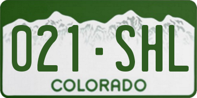 CO license plate 021SHL