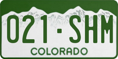 CO license plate 021SHM