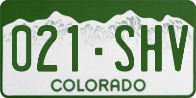 CO license plate 021SHV