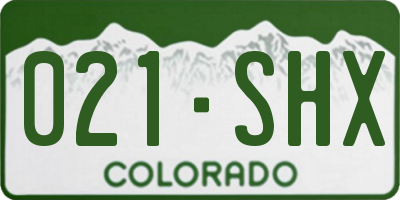 CO license plate 021SHX