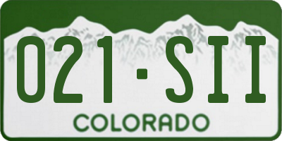 CO license plate 021SII