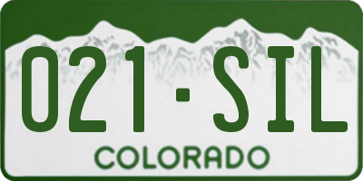 CO license plate 021SIL