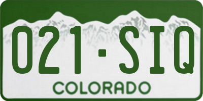 CO license plate 021SIQ