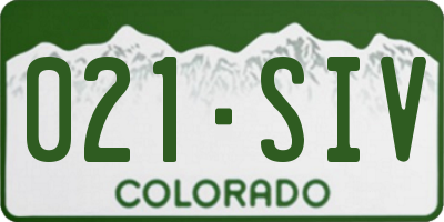 CO license plate 021SIV