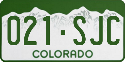 CO license plate 021SJC