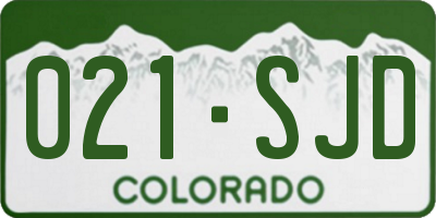 CO license plate 021SJD