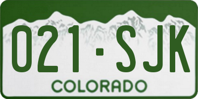 CO license plate 021SJK