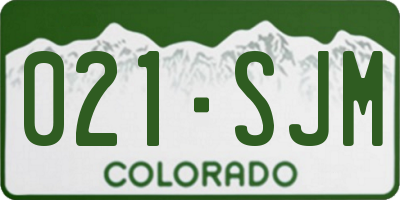 CO license plate 021SJM