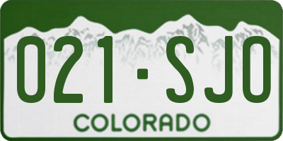 CO license plate 021SJO