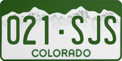 CO license plate 021SJS