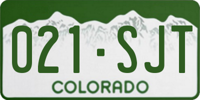 CO license plate 021SJT