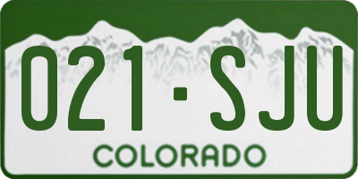 CO license plate 021SJU