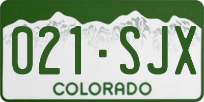 CO license plate 021SJX