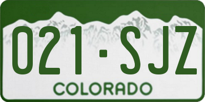 CO license plate 021SJZ