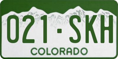 CO license plate 021SKH