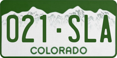 CO license plate 021SLA