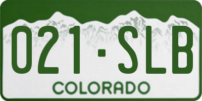 CO license plate 021SLB