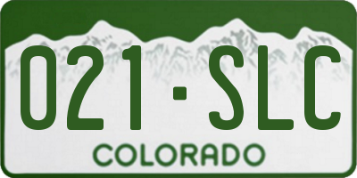 CO license plate 021SLC