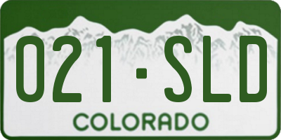 CO license plate 021SLD