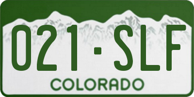 CO license plate 021SLF