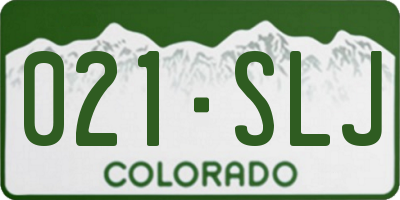 CO license plate 021SLJ