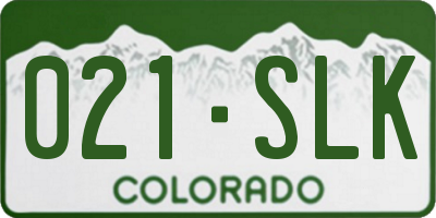 CO license plate 021SLK