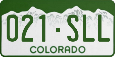 CO license plate 021SLL