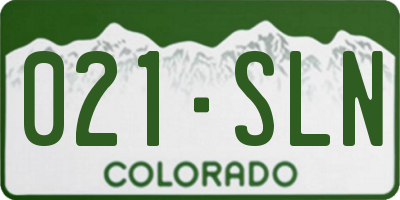 CO license plate 021SLN