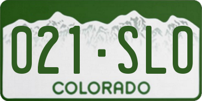 CO license plate 021SLO