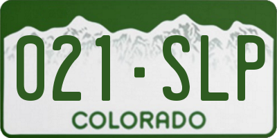 CO license plate 021SLP