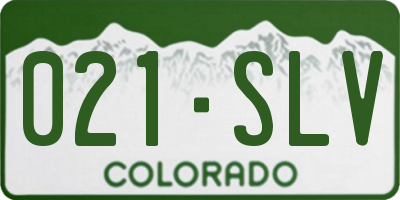 CO license plate 021SLV