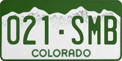 CO license plate 021SMB