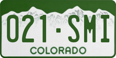 CO license plate 021SMI