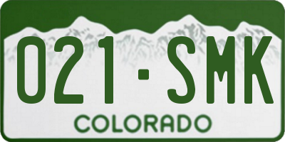 CO license plate 021SMK