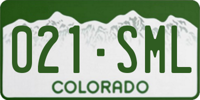 CO license plate 021SML