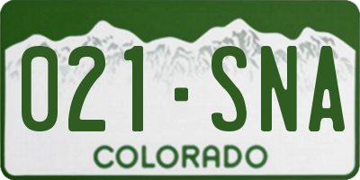 CO license plate 021SNA