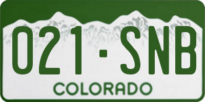CO license plate 021SNB